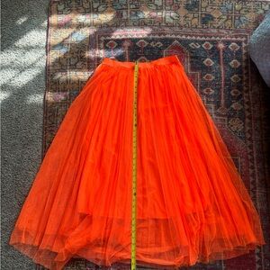 SHEIN Bright Orange A-Line Tulle Skirt